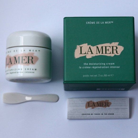 EMPTY La Mer Cream Jar Pot Container + Box + Spatula Creme 2 oz 60 ml Display
